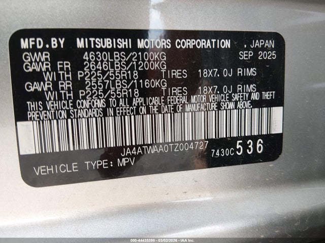 2026 MITSUBISHI ECLIPSE CROSS JA4ATWAA0TZ004727 Photo 8