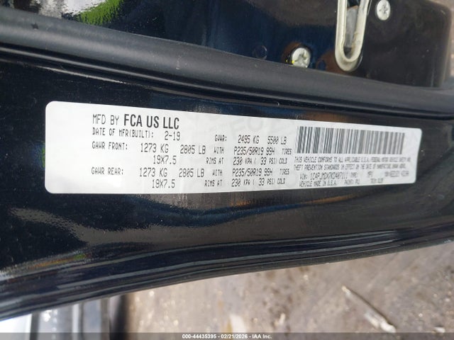 Aukcja sprzedaży 2019 Jeep Cherokee High Altitude 4x4, vin: 1C4PJMDX7KD407111, numer aukcji: 44435395