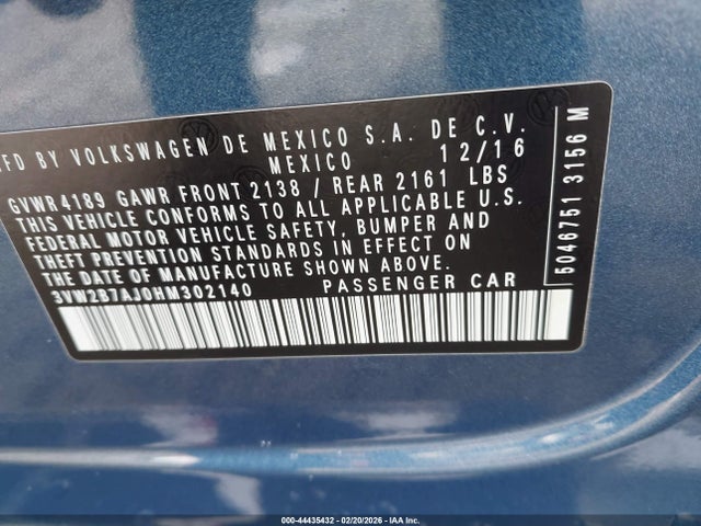 Volkswagen Jetta 1.4t S 2017 3VW2B7AJ0HM302140 Image 9