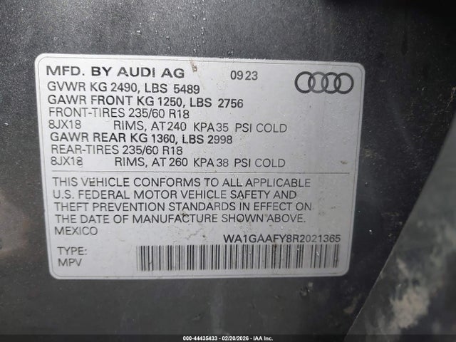 2024 AUDI Q5 WA1GAAFY8R2021365 Photo 8