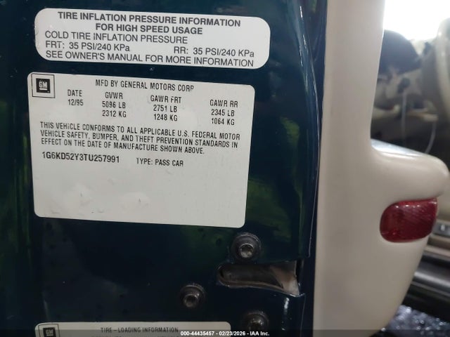 1996 CADILLAC DEVILLE 1G6KD52Y3TU257991 Photo 8