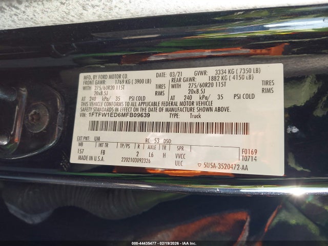 2021 FORD F-150 1FTFW1ED6MFB09639 Photo 8