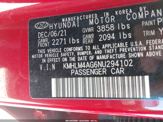 2022 HYUNDAI ELANTRA KMHLM4AG6NU294102 Photo 8