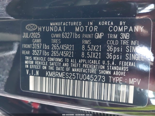 KM8RMES25TU045273 Hyundai Palisade Calligraphy