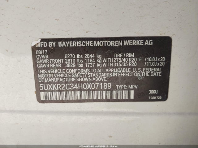 2017 BMW X5 5UXKR2C34H0X07189 Photo 8