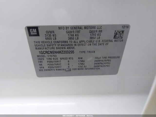 1GCRCNEH4HZ203295 Chevrolet Silverado 1500 Wt