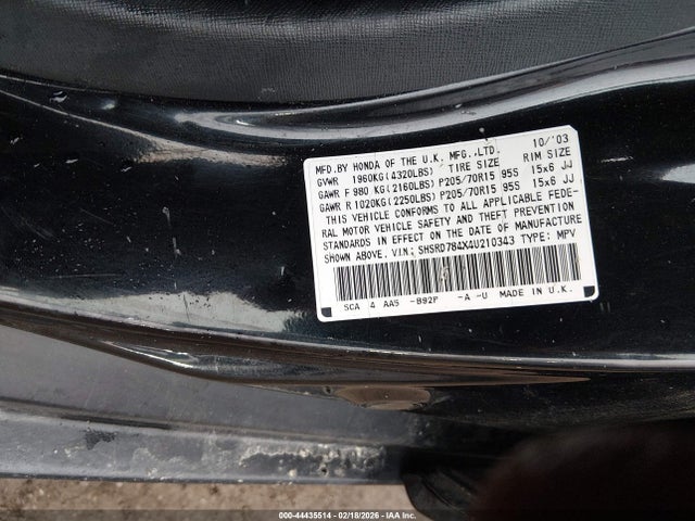 2004 HONDA CR-V SHSRD784X4U210343 Photo 8