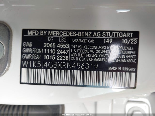 Aukcja sprzedaży 2024 Mercedes-benz Cla 250 Coupe, vin: W1K5J4GBXRN456319, numer aukcji: 44435563