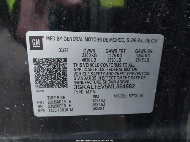 Продажа на аукционе авто 2021 Gmc Terrain Awd Sle, vin: 3GKALTEV5ML364882, номер лота: 44435565