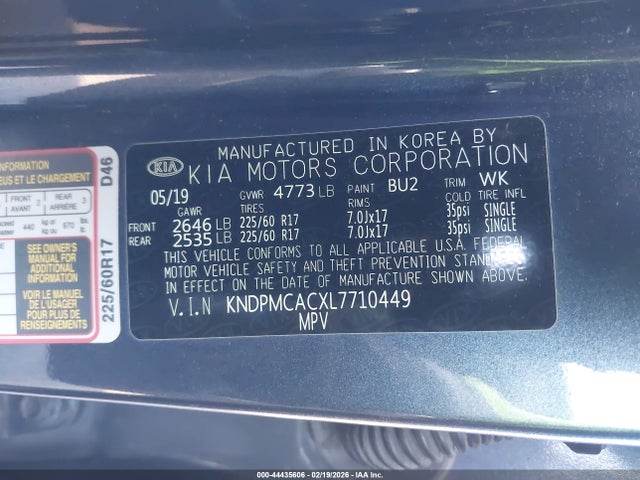 Продаж на аукціоні авто 2020 Kia Sportage Lx, vin: KNDPMCACXL7710449, номер лоту: 44435606