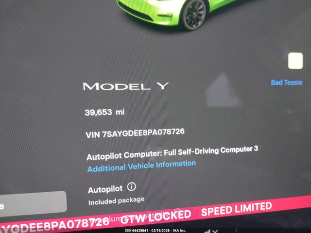 Aukcja sprzedaży 2023 Tesla Model Y Awd/long Range Dual Motor All-wheel Drive, vin: 7SAYGDEE8PA078726, numer aukcji: 44435641