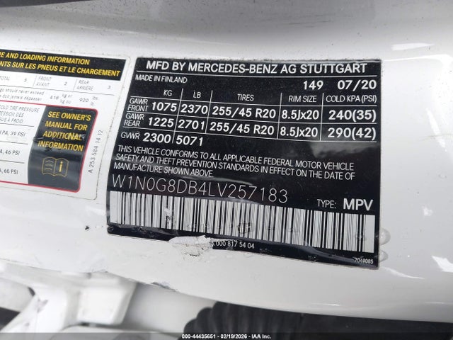 W1N0G8DB4LV257183 Mercedes-Benz GLC 300