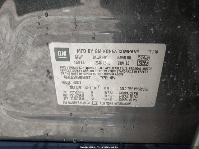 2016 BUICK ENCORE KL4CJ2SM5GB597841 Photo 8