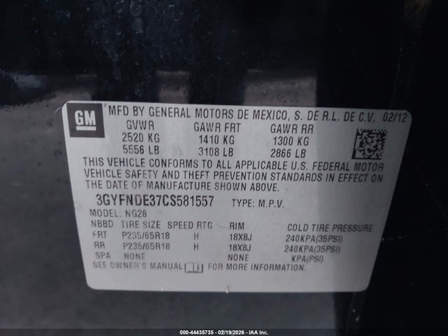 2012 CADILLAC SRX 3GYFNDE37CS581557 Photo 8