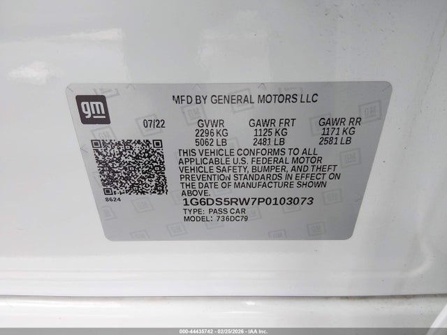 44435742 :رقم المزاد ، 1G6DS5RW7P0103073 vin ، 2023 Cadillac Ct5 Premium Luxury مزاد بيع