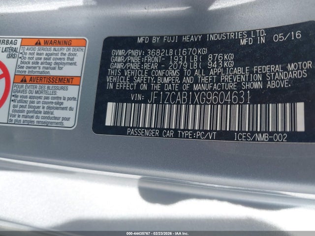 Subaru Brz Premium 2016 JF1ZCAB1XG9604631 Image 9