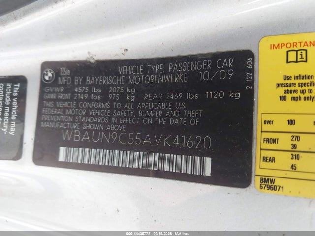 2010 BMW 135I WBAUN9C55AVK41620 Photo 8