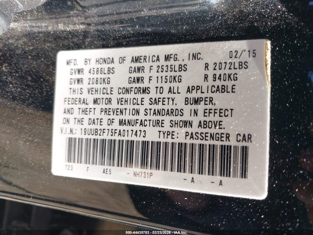 Aukcja sprzedaży 2015 Acura Tlx V6 Advance, vin: 19UUB2F75FA017473, numer aukcji: 44435783