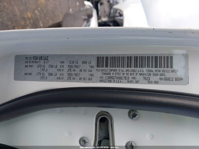 Продаж на аукціоні авто 2017 Ram 1500, vin: 1C6RR6GTXHS817810, номер лоту: 44435788