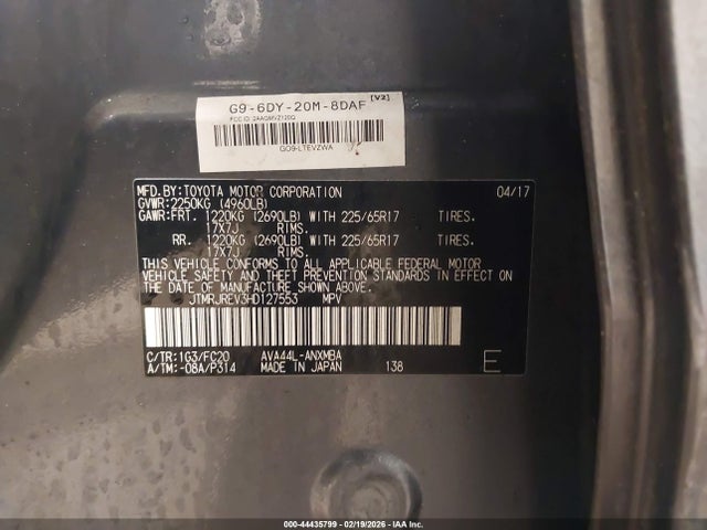 JTMRJREV3HD127553 Toyota Rav4 Hybrid Xle