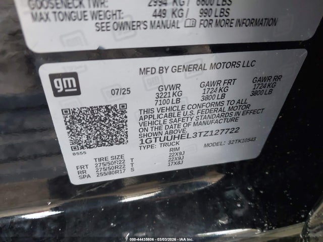 1GTUUHEL3TZ127722 GMC SIERRA 1500