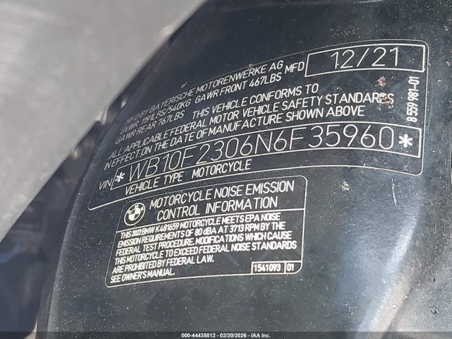 WB10F2306N6F35960 BMW K1600 Gt