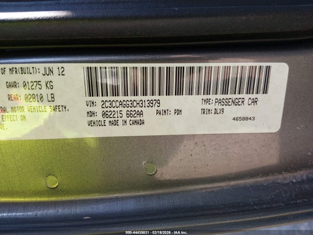 Aukcja sprzedaży 2012 Chrysler 300 S V6, vin: 2C3CCAGG3CH313979, numer aukcji: 44435831