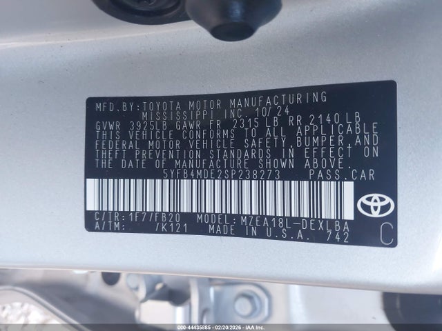 Toyota COROLLA LE 2025 5YFB4MDE2SP238273 Image 9