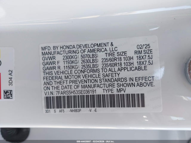 7FARS5H53SE036191 Honda Cr-v Hybrid Sport