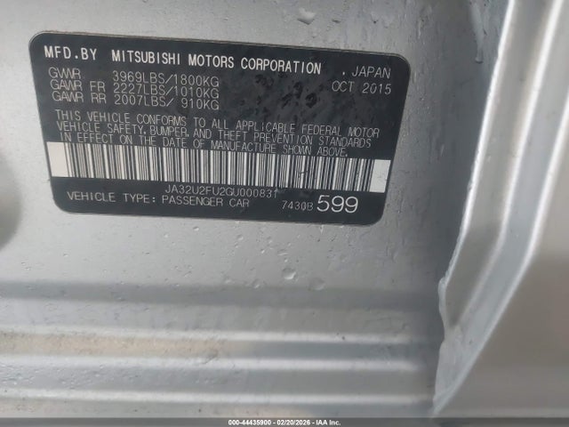 2016 MITSUBISHI LANCER JA32U2FU2GU000831 Photo 8