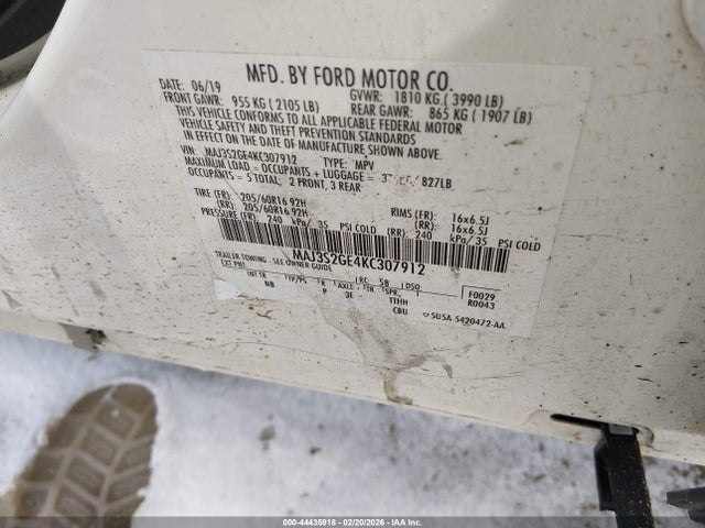2019 FORD ECOSPORT MAJ3S2GE4KC307912 Photo 8