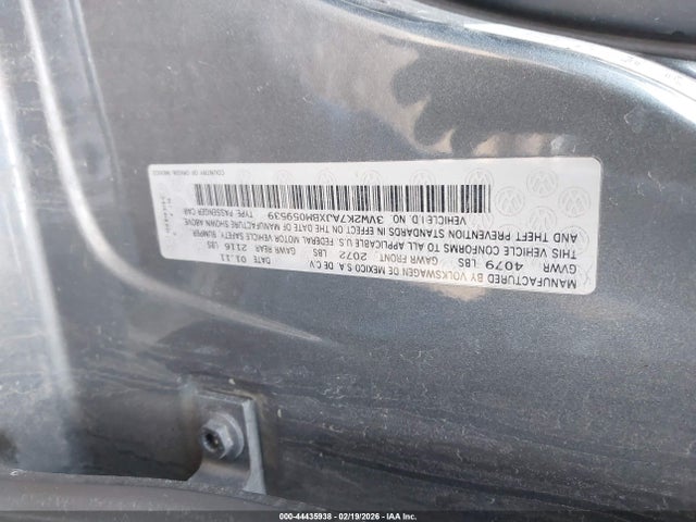 Aukcja sprzedaży 2011 Volkswagen Jetta 2.0l S, vin: 3VW2K7AJXBM059539, numer aukcji: 44435938