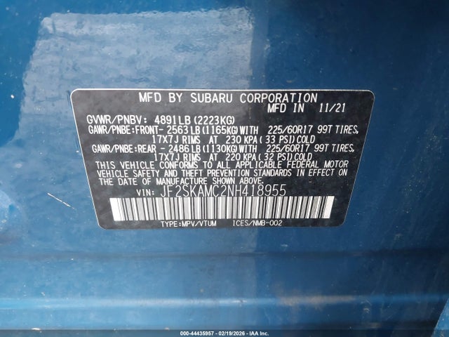 2022 SUBARU FORESTER JF2SKAMC2NH418955 Photo 8