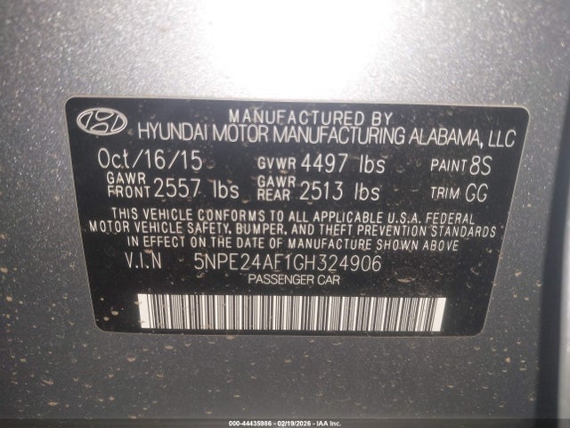 Hyundai SONATA SE 2016 5NPE24AF1GH324906 Image 9