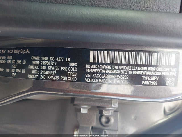 2017 JEEP RENEGADE ZACCJABB0HPE46282 Photo 8