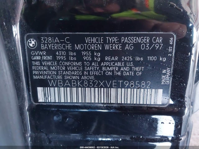 1997 BMW 328IC WBABK832XVET98582 Photo 8