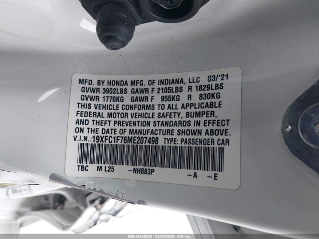 Honda Civic Ex-l 2021 19XFC1F76ME207498 Image 9