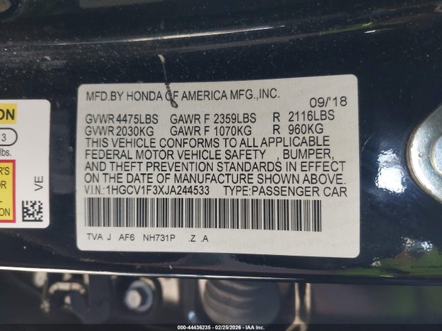 1HGCV1F3XJA244533 Honda Accord Sport