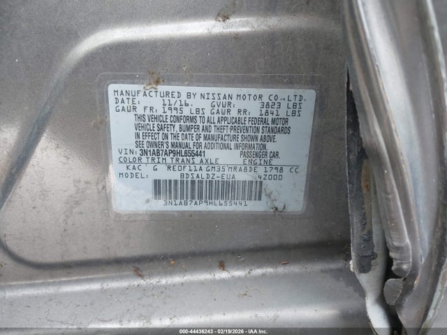 Nissan SENTRA SV 2017 3N1AB7AP9HL655441 Image 9