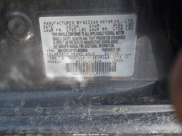 Nissan Versa 1.6 Sv 2015 3N1CN7AP1FL883804 Image 9