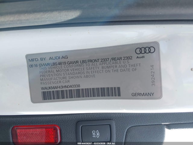 WAUKMAF43HN040338 Audi A4 2.0t Season Of Audi Ultra Premium