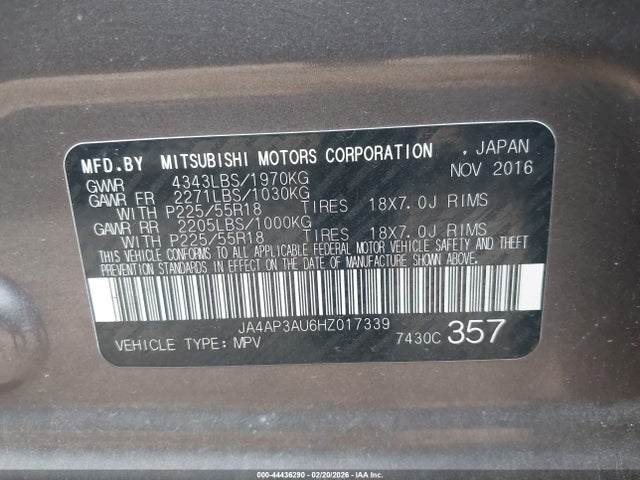2017 MITSUBISHI OUTLANDER SPORT JA4AP3AU6HZ017339 Photo 8