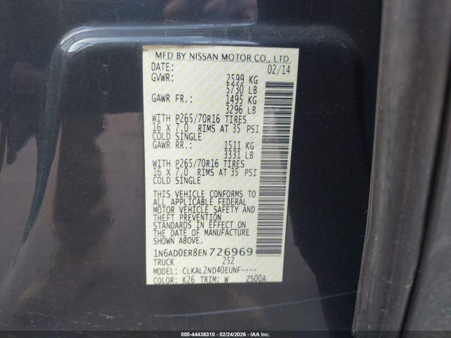 Nissan Frontier Sv 2014 1N6AD0ER8EN726969 Image 9