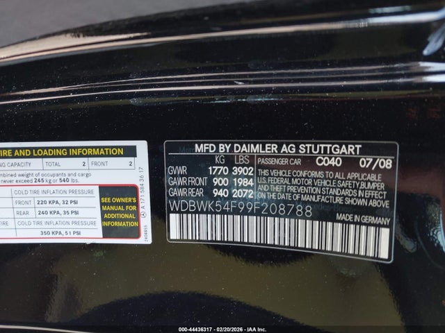 2009 Mercedes-benz Slk 300 მანქანა იყიდება აუქციონზე, vin: WDBWK54F99F208788, აუქციონის ნომერი: 44436317