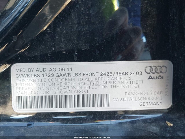 2012 AUDI A4 WAUJFAFL6CN002043 Photo 8