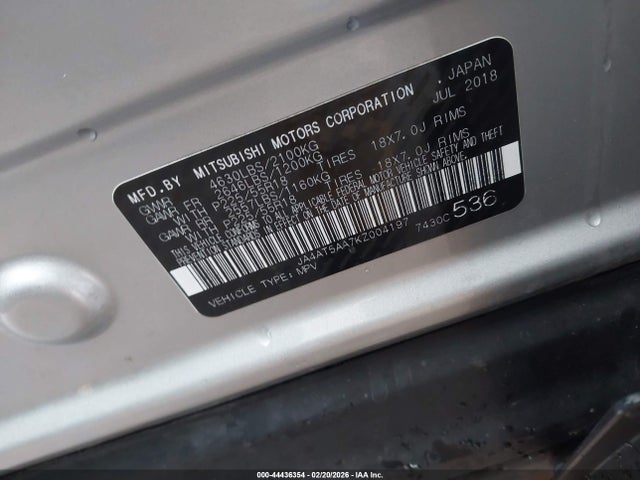 Aukcja sprzedaży 2019 Mitsubishi Eclipse Cross Se, vin: JA4AT5AA7KZ004197, numer aukcji: 44436354