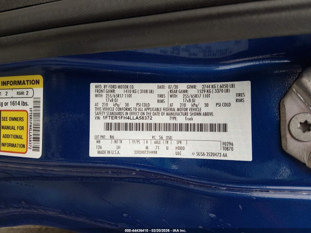 2020 FORD RANGER 1FTER1FH4LLA58372 Photo 8