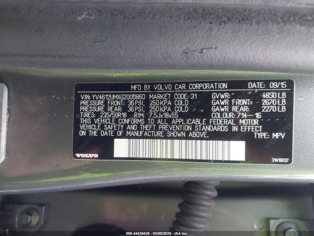 2016 VOLVO S60 CROSS COUNTRY YV4612UMXG2000860 Photo 8