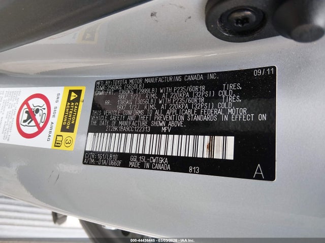 Продаж на аукціоні авто 2012 Lexus Rx 350, vin: 2T2BK1BA9CC122313, номер лоту: 44436445
