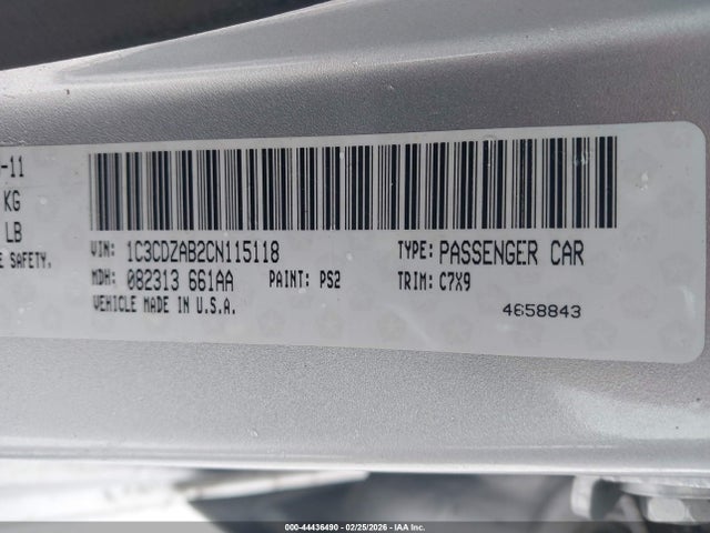Продаж на аукціоні авто 2012 Dodge Avenger Se, vin: 1C3CDZAB2CN115118, номер лоту: 44436490